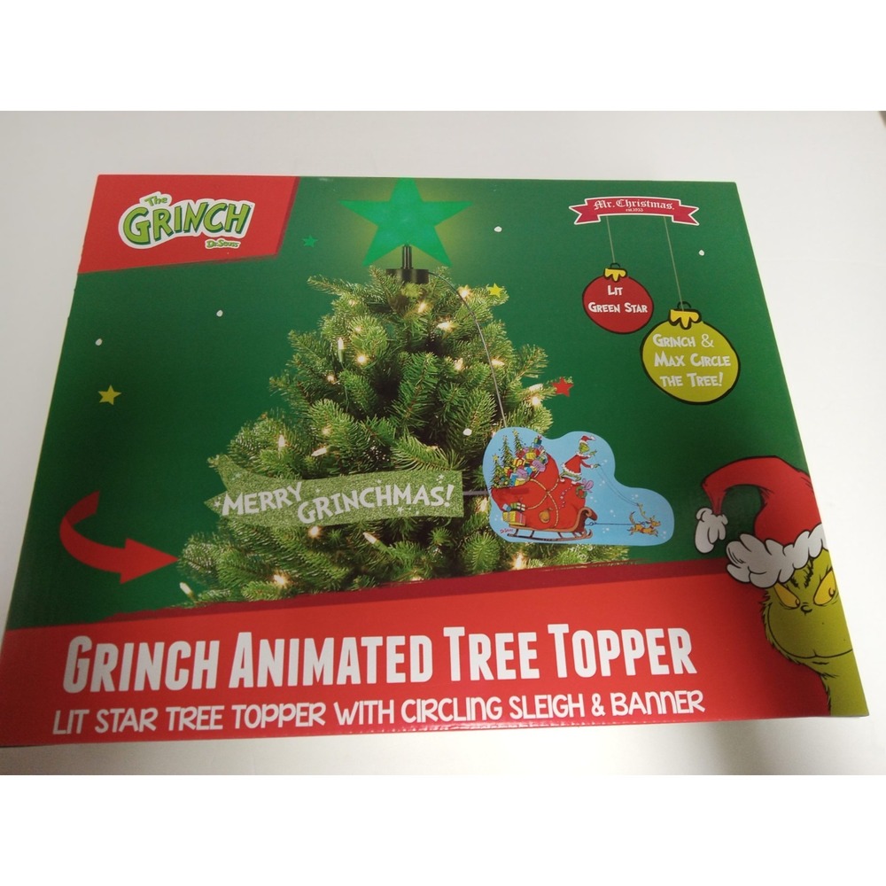 Grinch‎ Sleigh Animated Christmas Tree Topper by Mr. Christmas